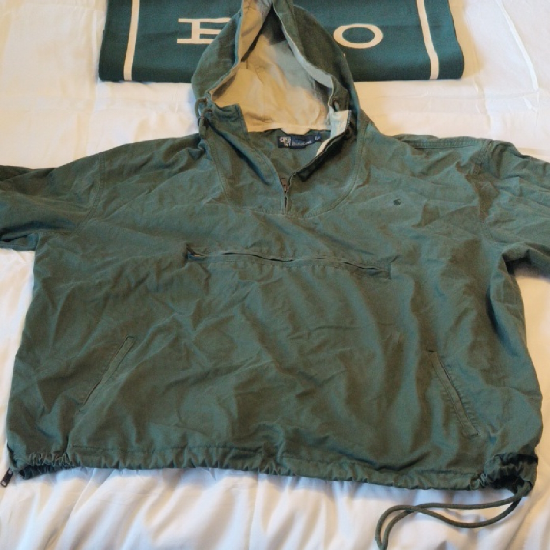 Polo By Ralph Lauren Hooded Olive Green Military Pullover Jacket